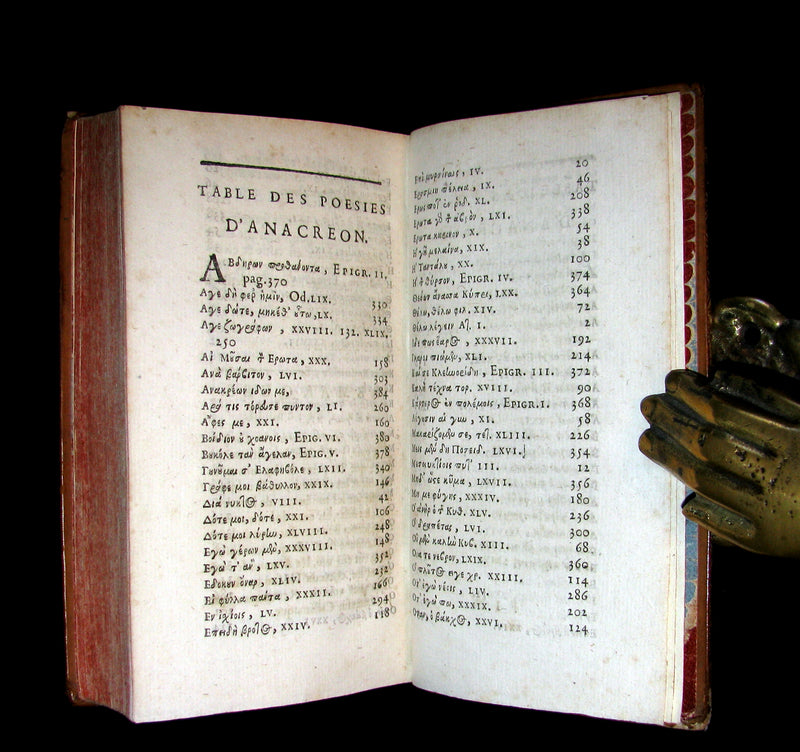 1696 Scarce French Book ~ ANACREON & SAPPHO (poetess of Lesbos) Poems - SAPHO (curiosa).