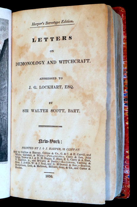 1830 Scarce First US EDITION - Walter Scott - Demonology & Witchcraft - WITCHES & FAIRIES.