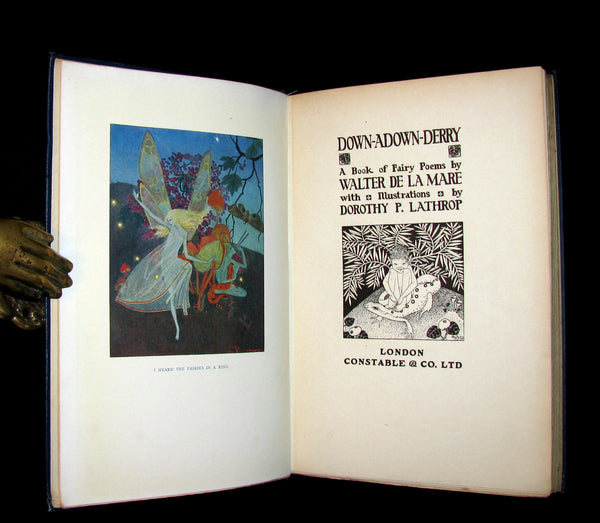 1922 Rare 1stED Book -  DOWN-ADOWN-DERRY, A Book of FAIRY POEMS illustrated.