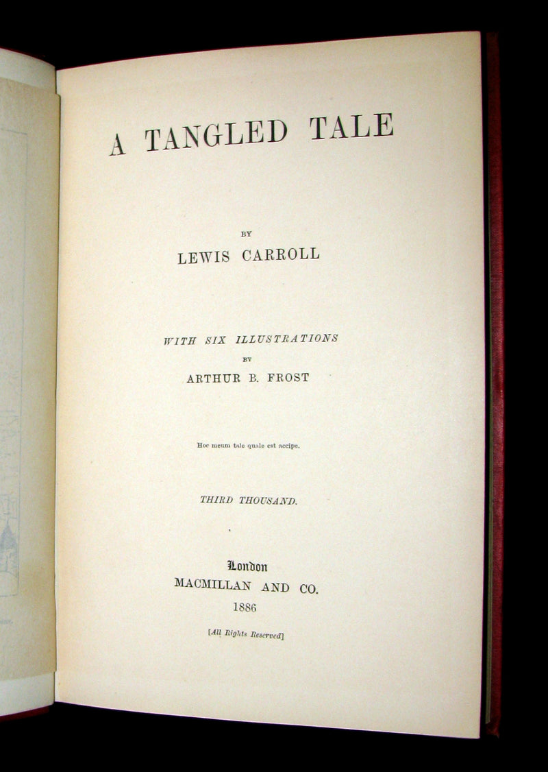 1886 Rare Book - A TANGLED TALE by Lewis Carroll, illustrated by Arthur B. Frost.