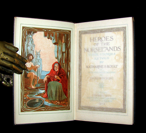 1903 Scarce 1stED Book - HEROES OF THE NORSELANDS illustrated by Thomas Heath Robinson.