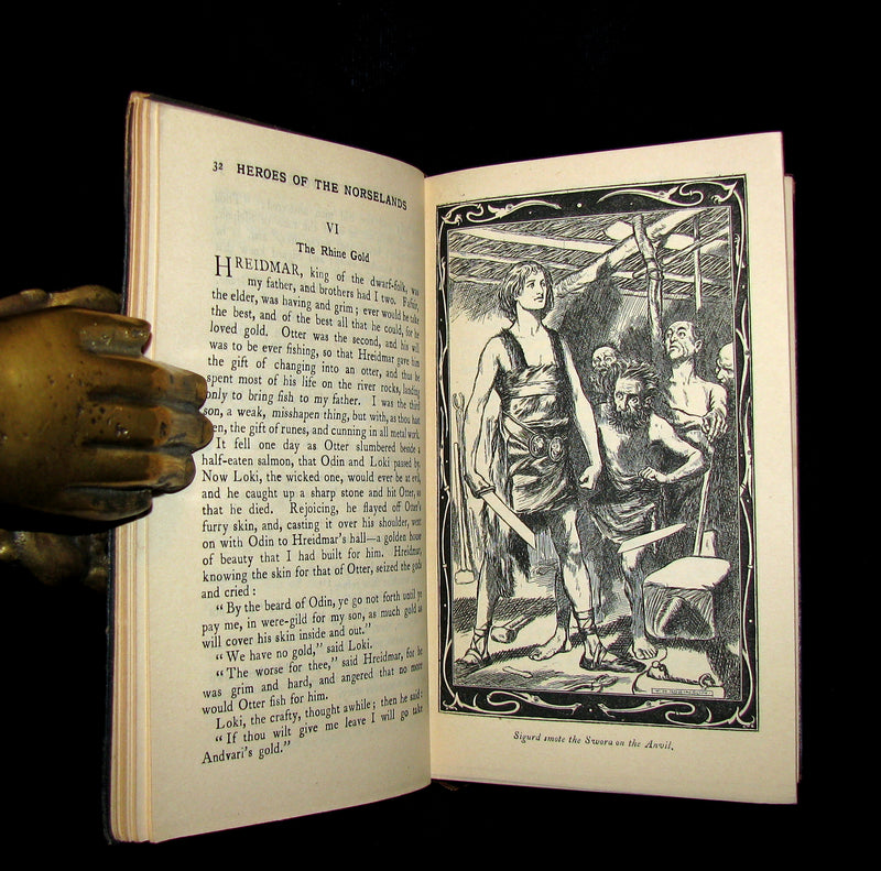 1903 Scarce 1stED Book - HEROES OF THE NORSELANDS illustrated by Thomas Heath Robinson.