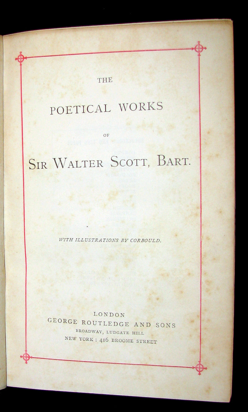 1860 Rare Book ~  The Poetical Works of Sir Walter Scott Illustrated by Corbould.