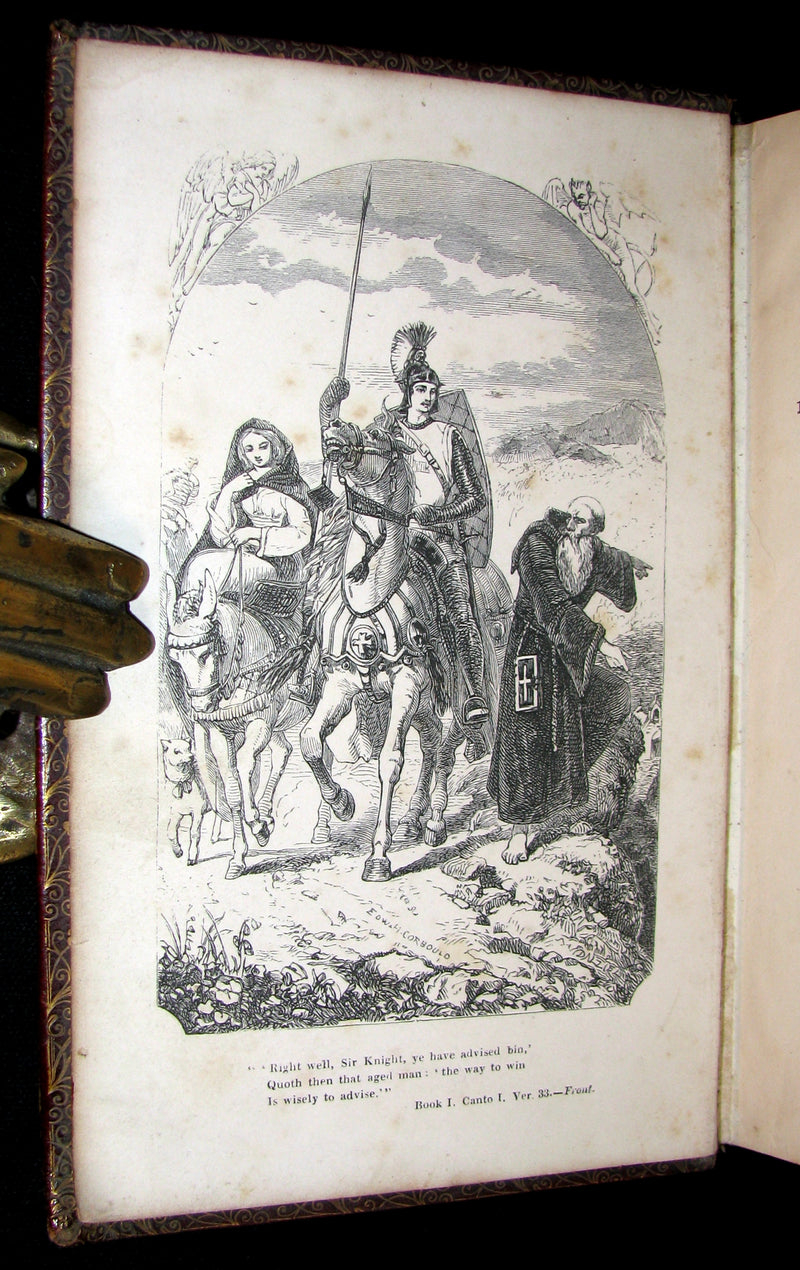 1856 Rare Book ~ The FAERIE QUEENE by Edmund SPENSER Illustrated by Corbould.