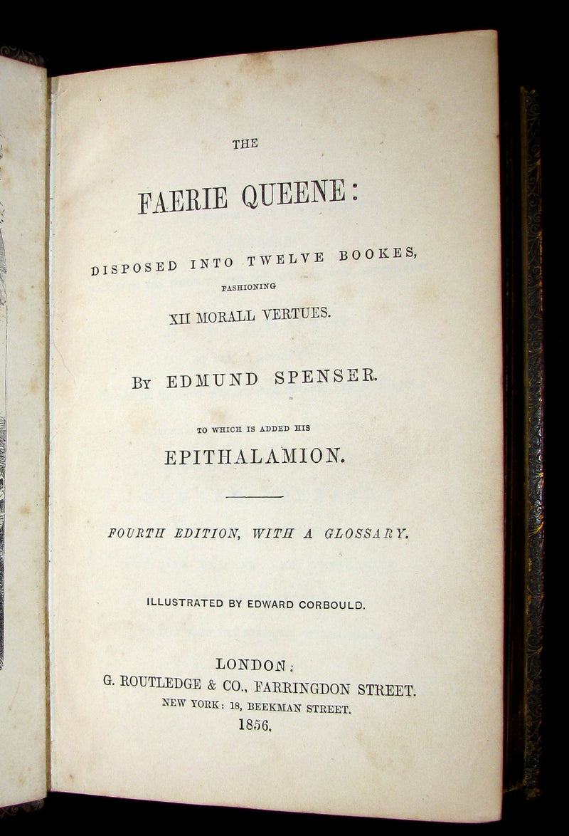 1856 Rare Book ~ The FAERIE QUEENE by Edmund SPENSER Illustrated by Corbould.