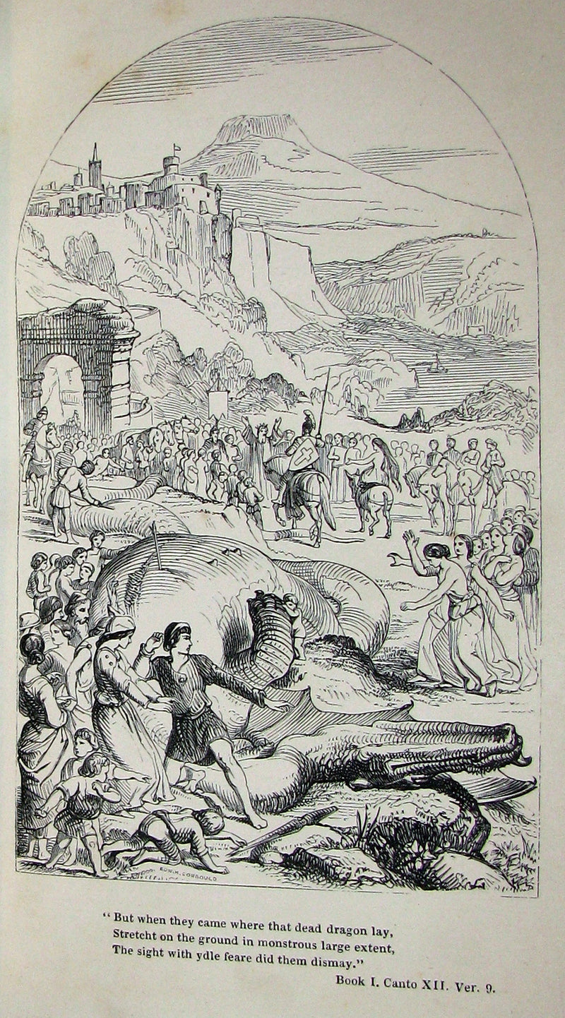 1856 Rare Book ~ The FAERIE QUEENE by Edmund SPENSER Illustrated by Corbould.