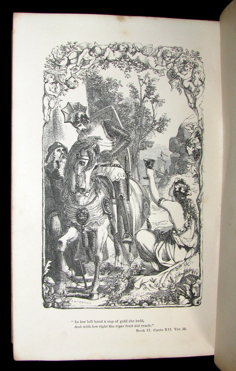 1856 Rare Book ~ The FAERIE QUEENE by Edmund SPENSER Illustrated by Corbould.
