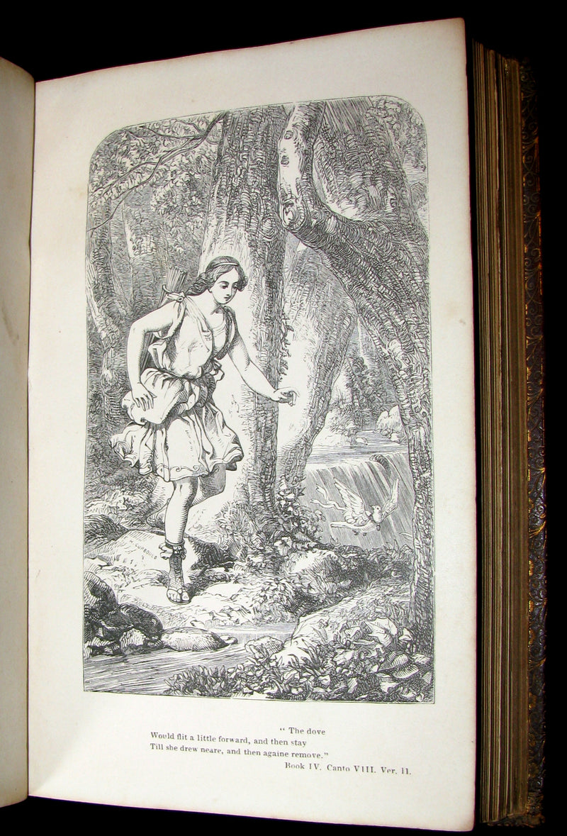 1856 Rare Book ~ The FAERIE QUEENE by Edmund SPENSER Illustrated by Corbould.