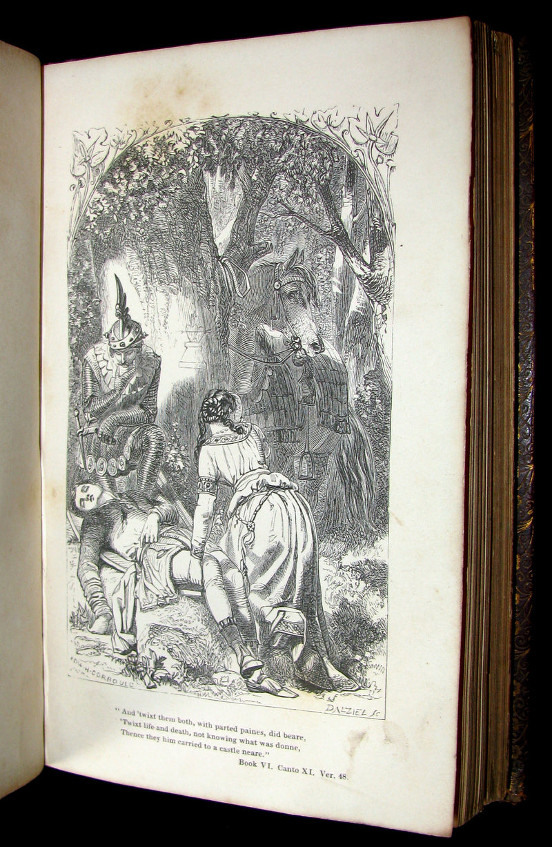 1856 Rare Book ~ The FAERIE QUEENE by Edmund SPENSER Illustrated by Corbould.