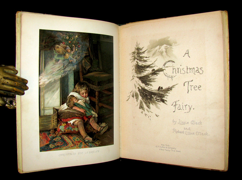 1880's Scarce Victorian Book ~ The Christmas Tree Fairy illustrated by Lizzie Lawson Mack