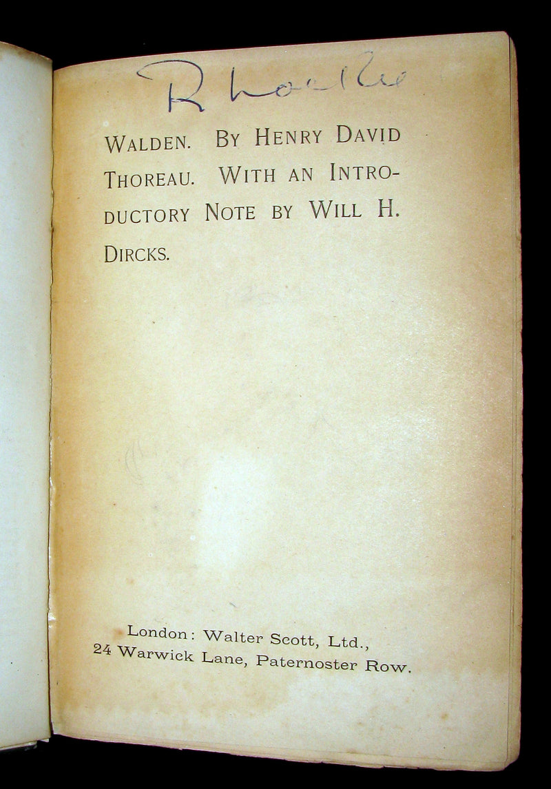1886 Rare Victorian Book - WALDEN; or, Life in the Woods by Henry David Thoreau.