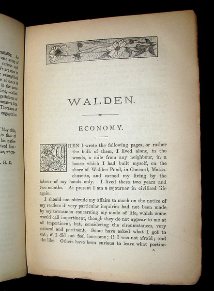 1886 Rare Victorian Book - WALDEN; or, Life in the Woods by Henry David Thoreau.