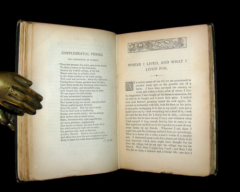 1886 Rare Victorian Book - WALDEN; or, Life in the Woods by Henry David Thoreau.