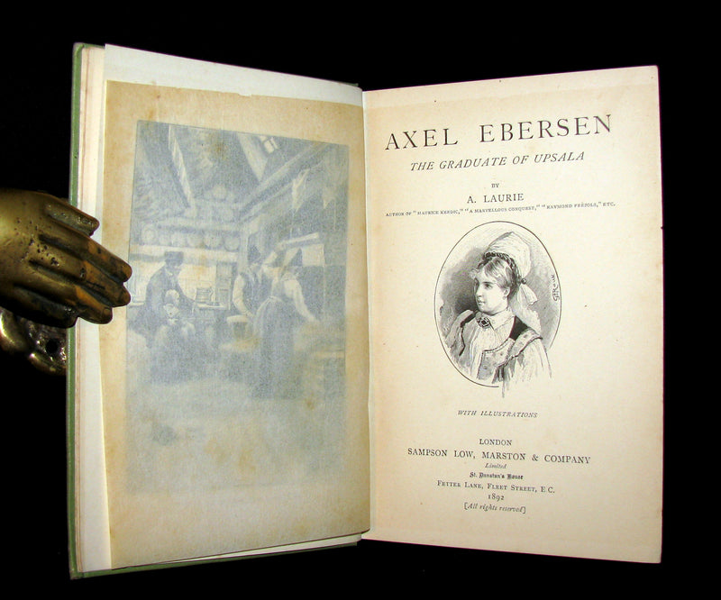 1892 Scarce 1stED Book - AXEL EBERSEN The Graduate of Upsala by Jules Verne collaborator.