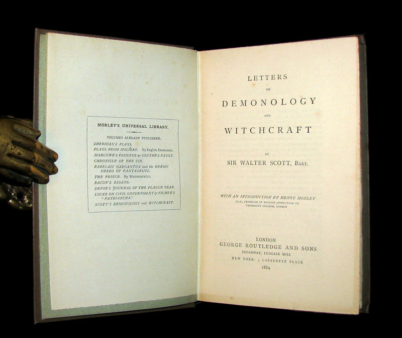 1884 Rare Edition  - Demonology and Witchcraft - WITCHES & FAIRIES by Sir Walter Scott.