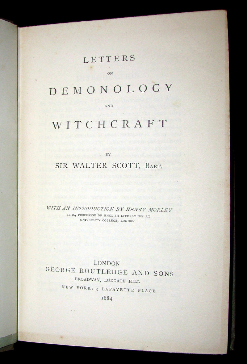 1884 Rare Edition  - Demonology and Witchcraft - WITCHES & FAIRIES by Sir Walter Scott.