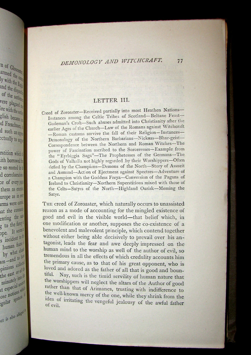 1884 Rare Edition  - Demonology and Witchcraft - WITCHES & FAIRIES by Sir Walter Scott.