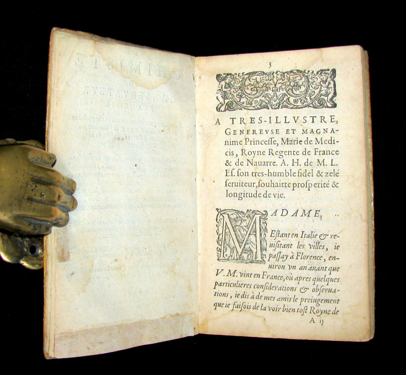 1612 Scarce Alchemy French vellum Book - Le Chimiste ou Conservateur Francois - Philosopher's stone