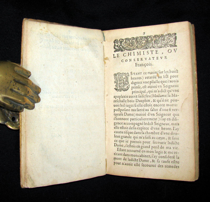 1612 Scarce Alchemy French vellum Book - Le Chimiste ou Conservateur Francois - Philosopher's stone