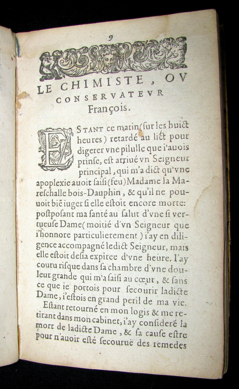 1612 Scarce Alchemy French vellum Book - Le Chimiste ou Conservateur Francois - Philosopher's stone