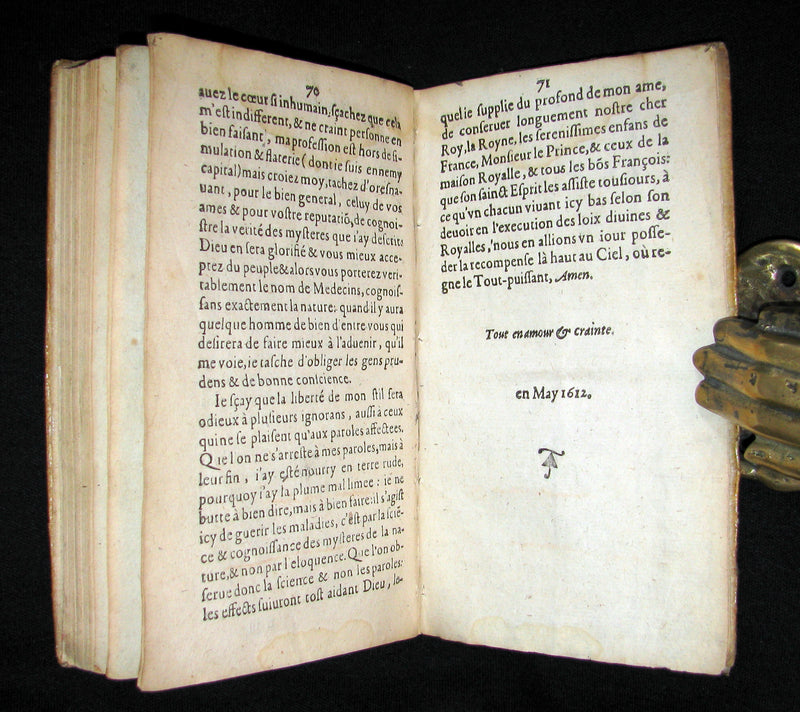 1612 Scarce Alchemy French vellum Book - Le Chimiste ou Conservateur Francois - Philosopher's stone