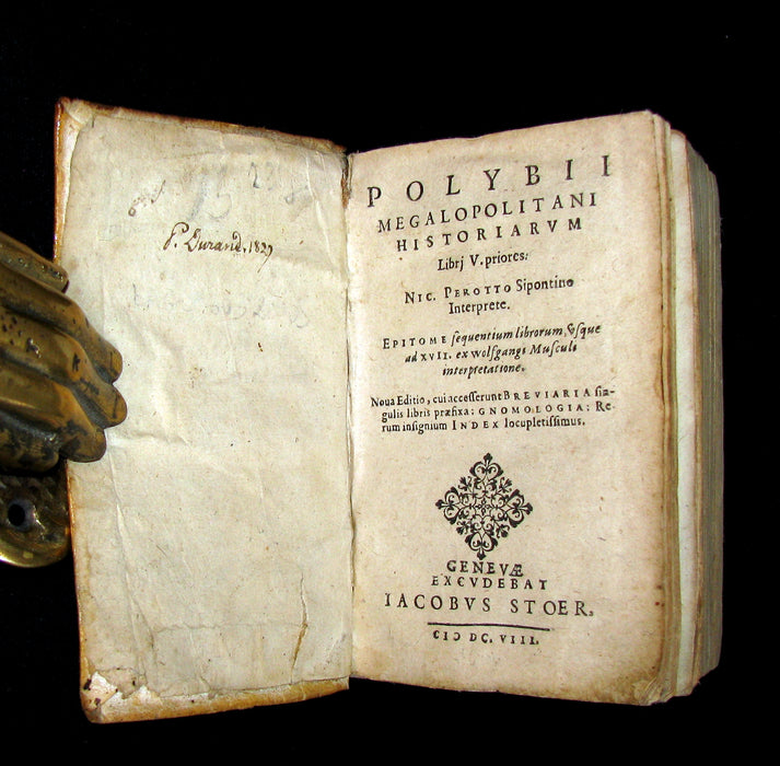 1608 Rare Latin Vellum Book - Polybius - Roman Republic's Histories - Megalopolitani Historiarum.