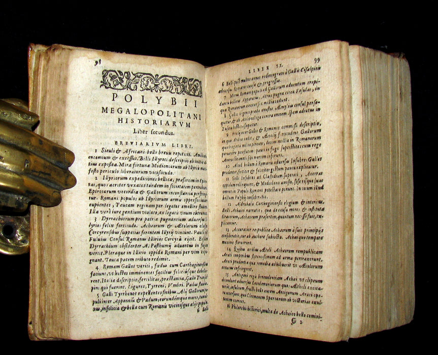 1608 Rare Latin Vellum Book - Polybius - Roman Republic's Histories - Megalopolitani Historiarum.