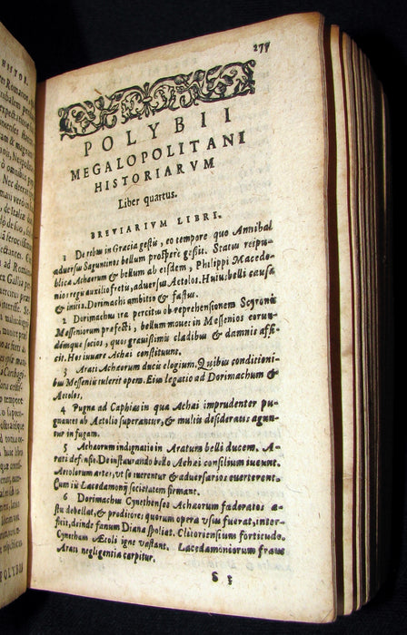 1608 Rare Latin Vellum Book - Polybius - Roman Republic's Histories - Megalopolitani Historiarum.