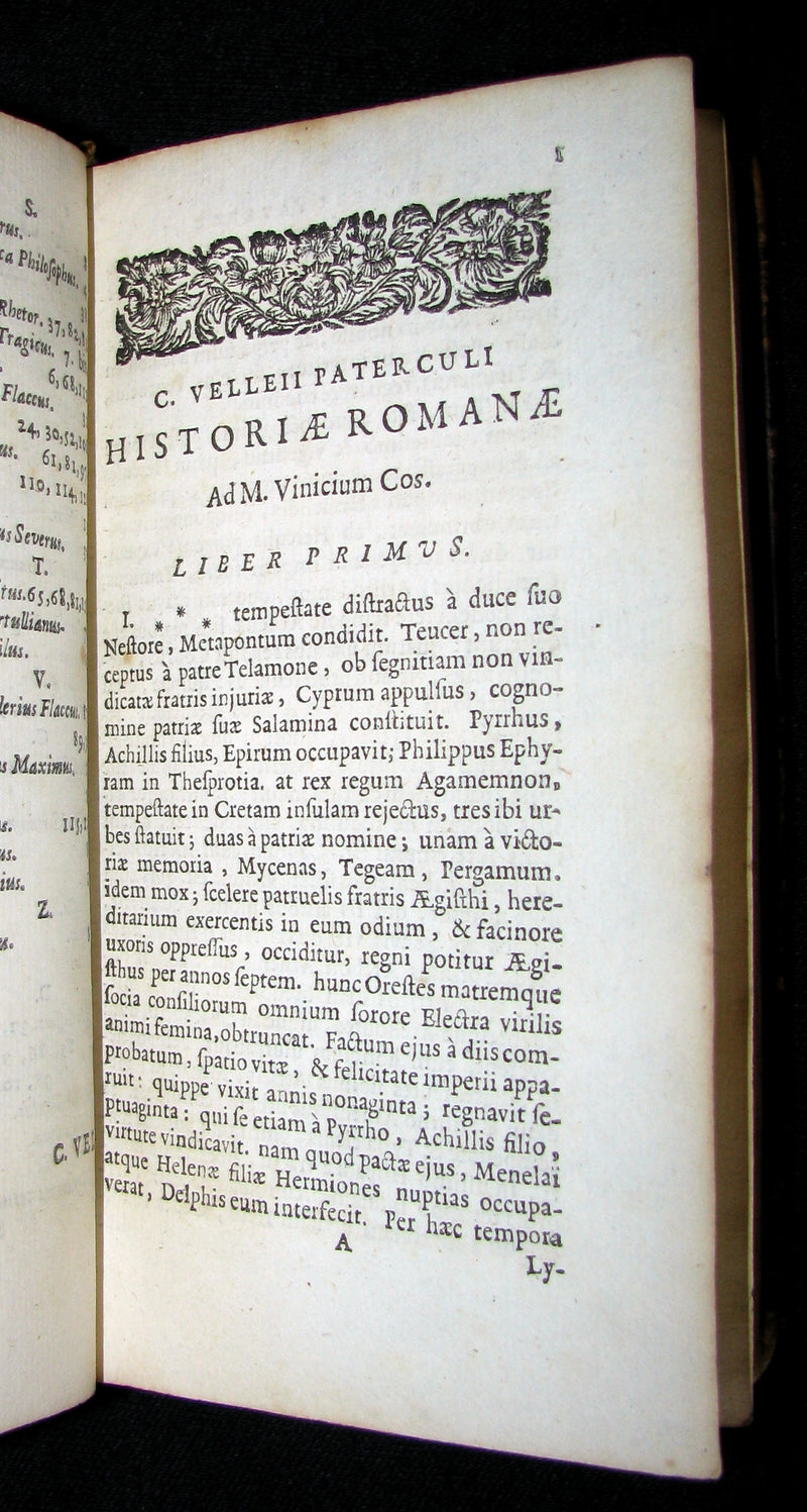 1664 Rare Latin Book - ROMAN HISTORY -  Historiae Romanae by Marcus Velleius Paterculus