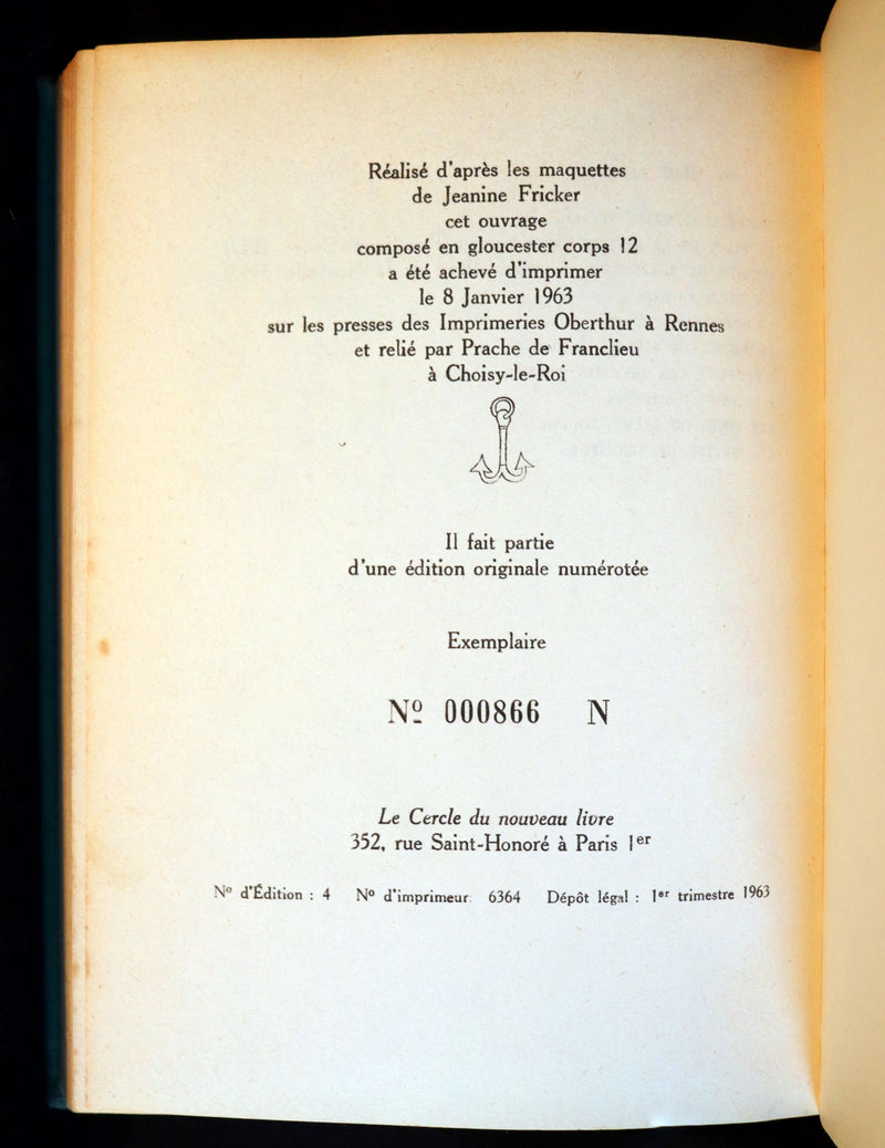 1963 Rare First Limited Edition #866 - La Planete des Singes (The Planet of the Apes) by Pierre Boulle.