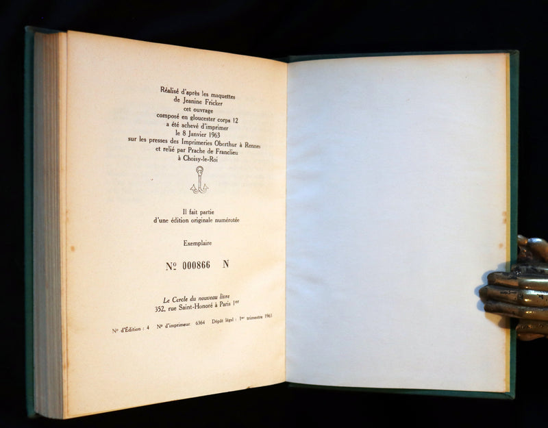 1963 Rare First Limited Edition #866 - La Planete des Singes (The Planet of the Apes) by Pierre Boulle.