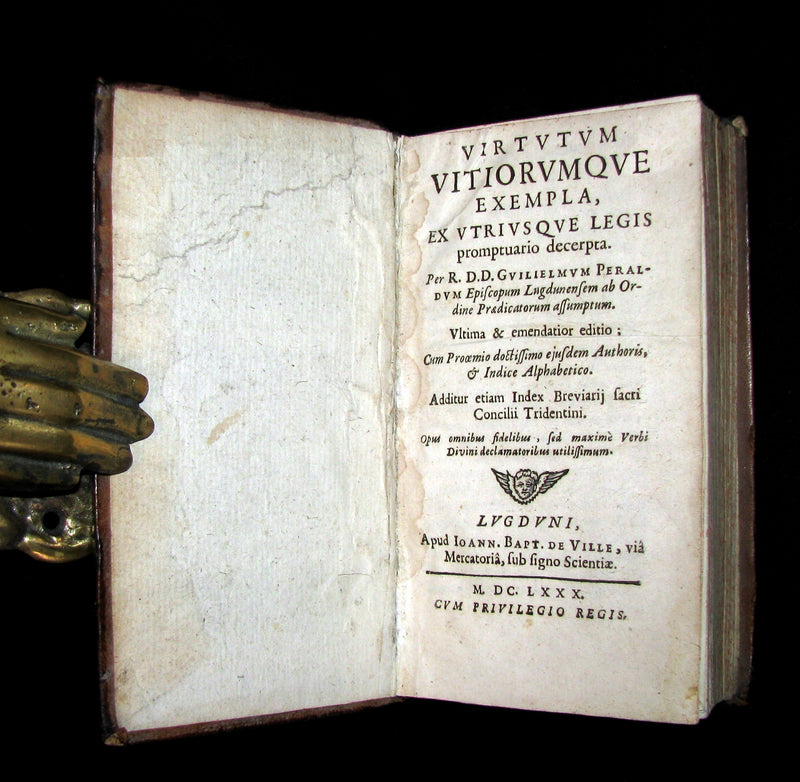 1680 Scarce Latin Book - Nicolas de Hanapes - Exemples of Virtue and Vice - Virtutum vitiorumque exempla.