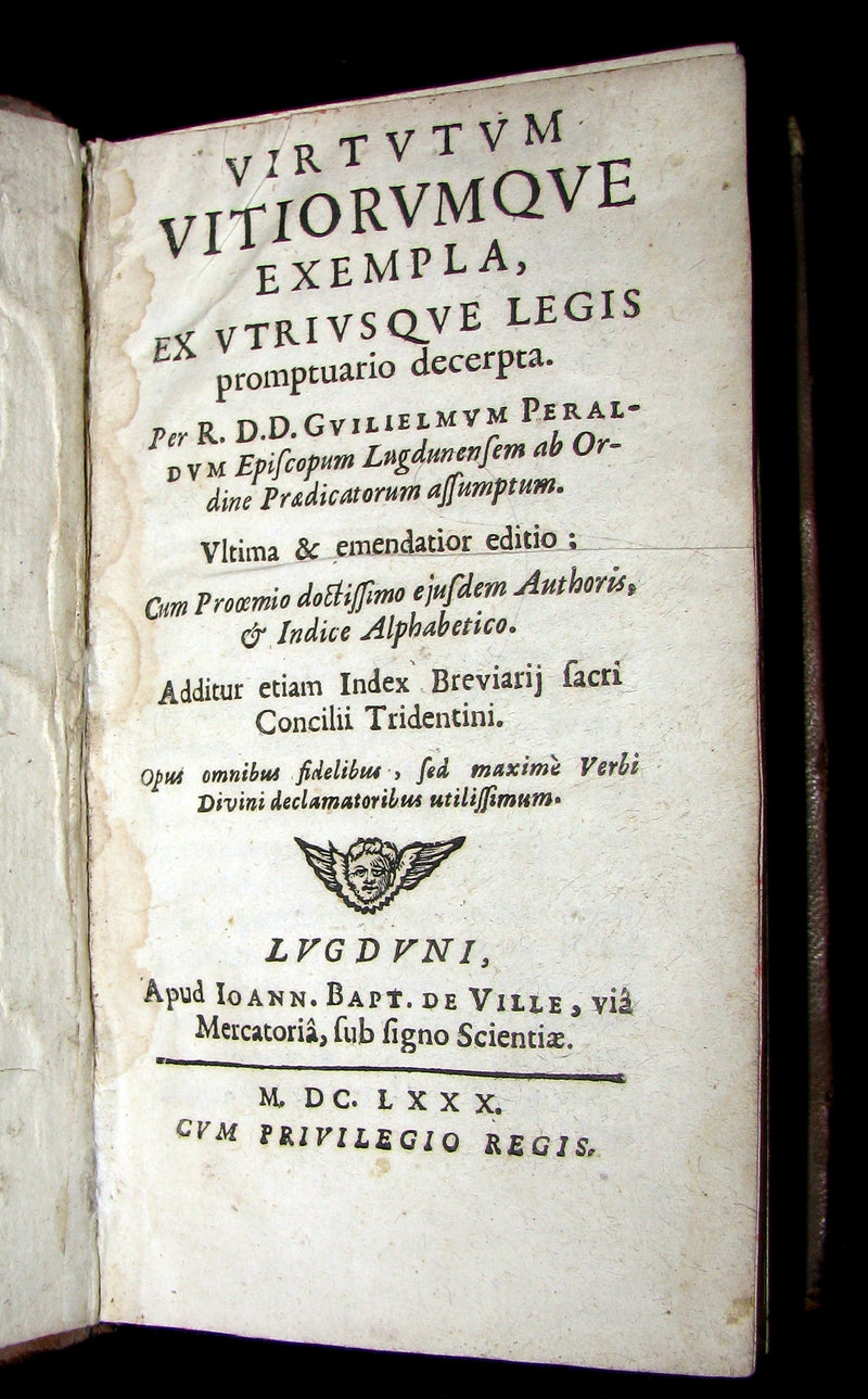 1680 Scarce Latin Book - Nicolas de Hanapes - Exemples of Virtue and Vice - Virtutum vitiorumque exempla.