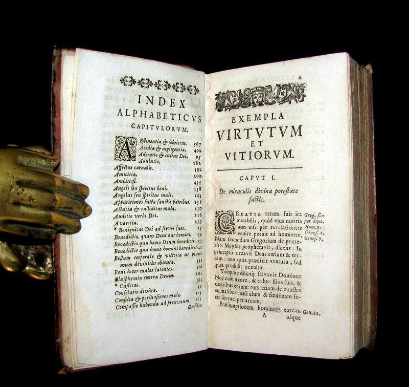 1680 Scarce Latin Book - Nicolas de Hanapes - Exemples of Virtue and Vice - Virtutum vitiorumque exempla.
