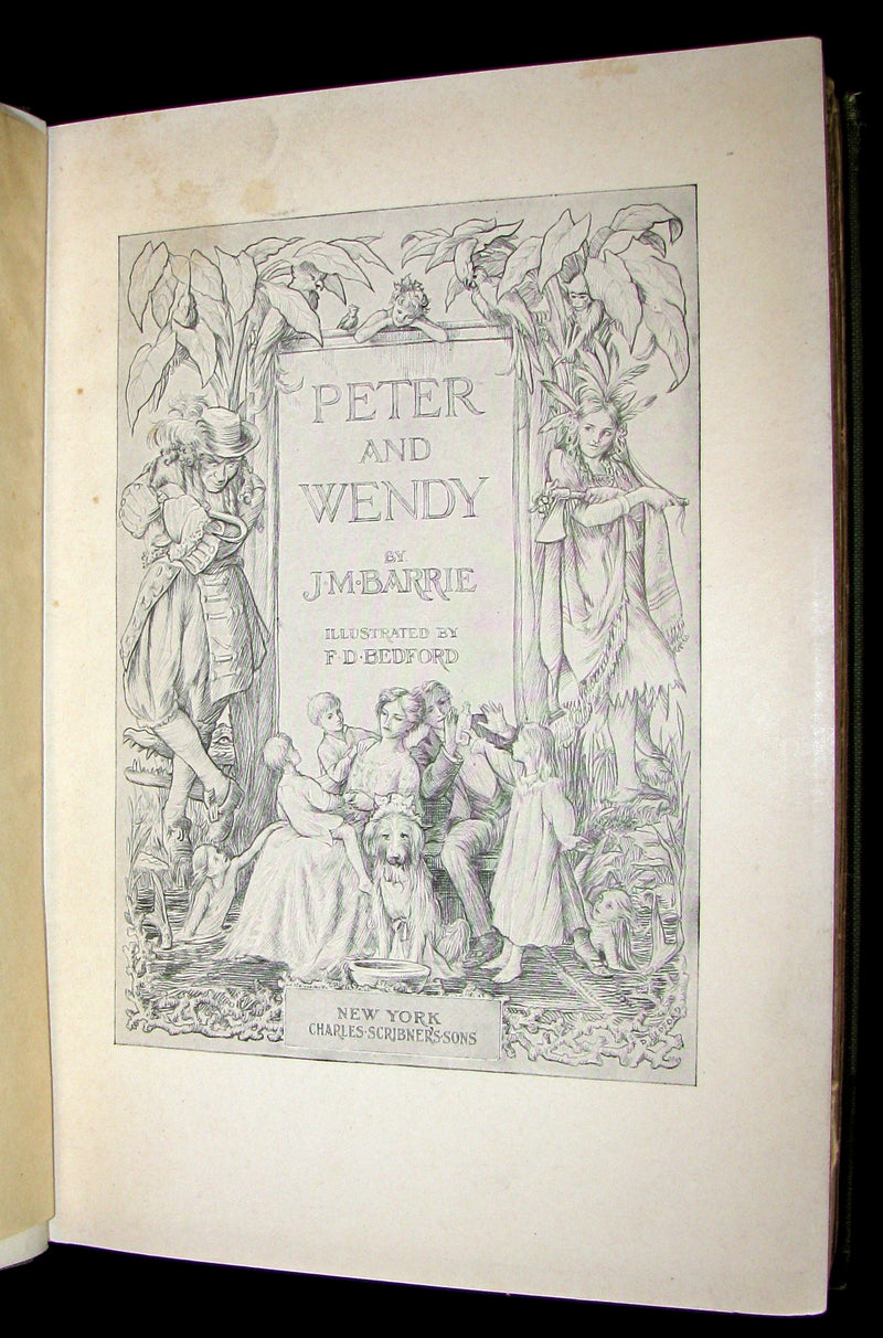 1911 Rare Book - Peter Pan 1stED - Peter and Wendy by J.M. Barrie - Illustrated by Bedford.