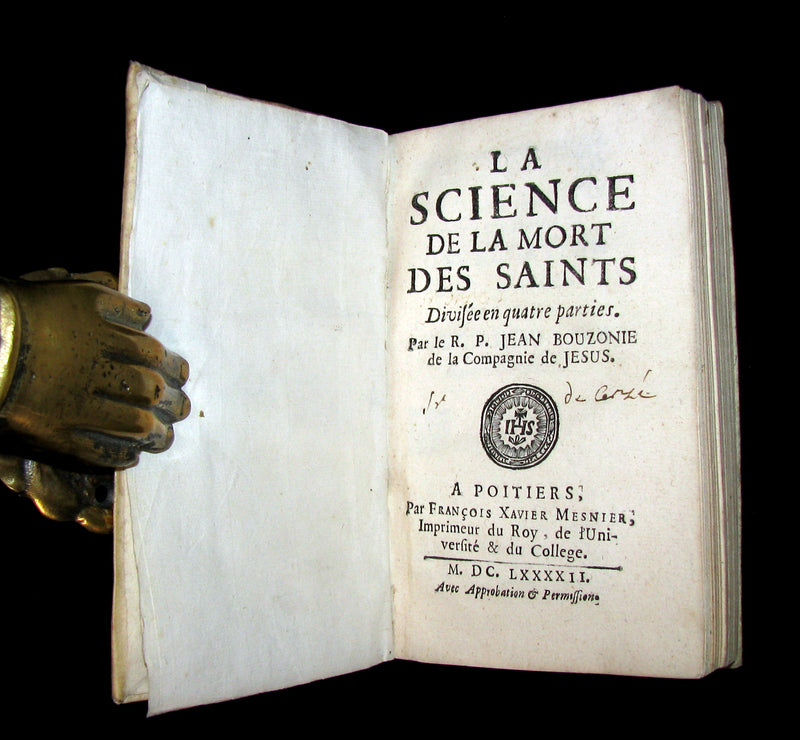 1692 Scarce French Vellum Book - POITIERS - Jean Bouzonie - The Science of the Death of the Saints.