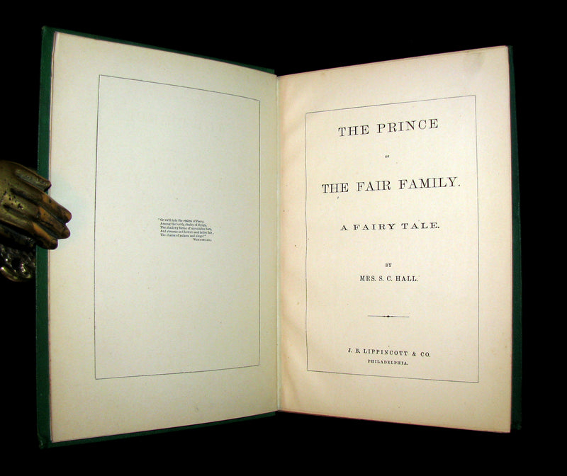 1866 Rare Book - The Prince of the Fair Family. A Fairy Tale by Anna Maria Hall.