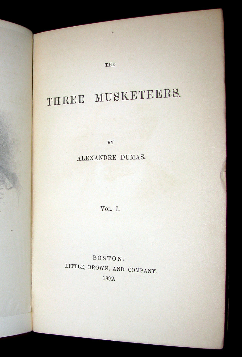 1892 Rare Book set - The Three Musketeers by Alexandre Dumas.