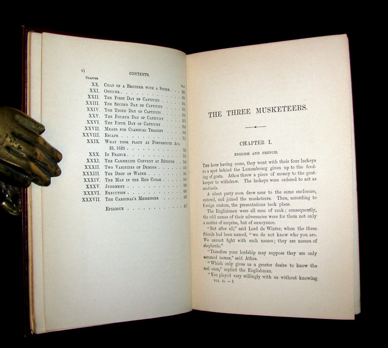 1892 Rare Book set - The Three Musketeers by Alexandre Dumas.