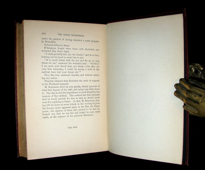 1892 Rare Book set - The Three Musketeers by Alexandre Dumas.