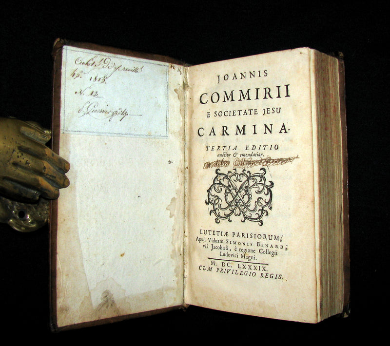 1689 Scarce Book - Odes, Fables, Epigrams by Jean Commire. Joannis Commirii CARMINA.