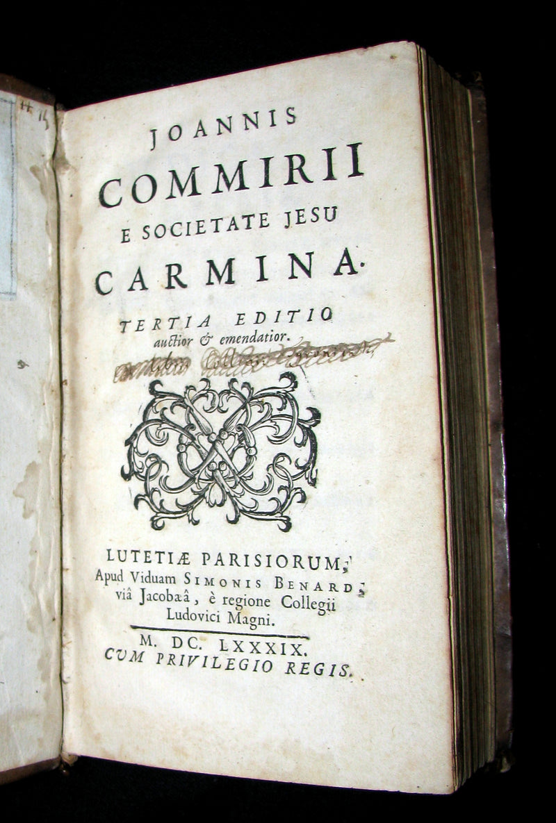 1689 Scarce Book - Odes, Fables, Epigrams by Jean Commire. Joannis Commirii CARMINA.