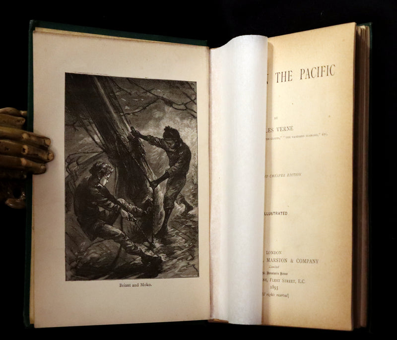 1893 Scarce Edition - Jules Verne - ADRIFT IN THE PACIFIC Illustrated.