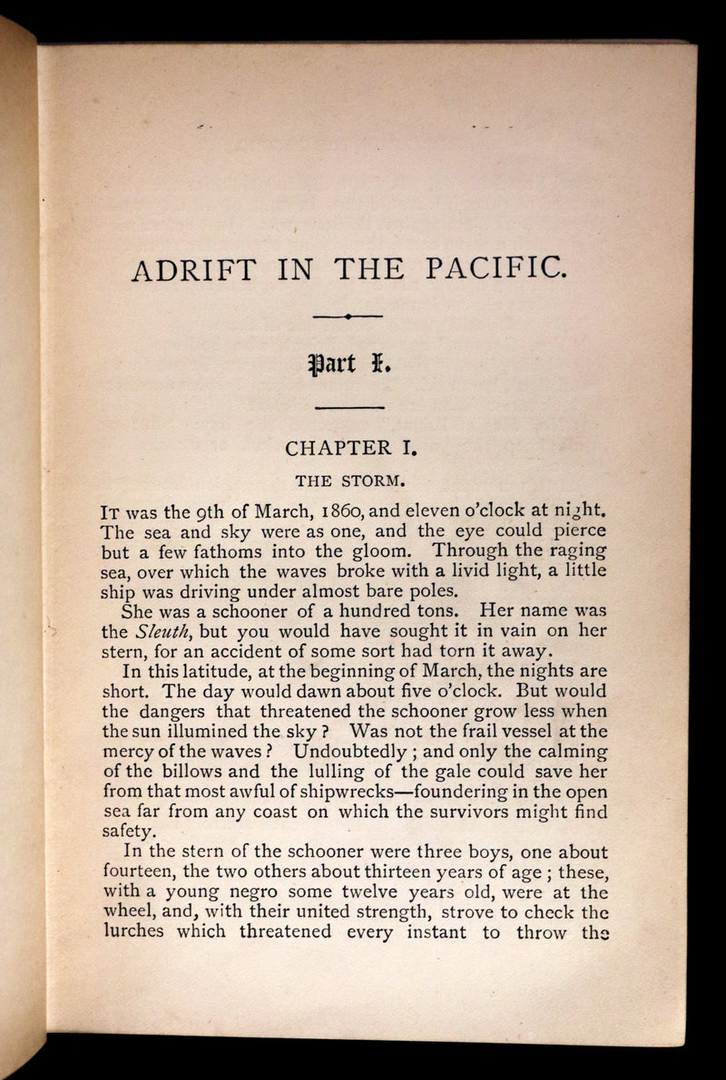 1893 Scarce Edition - Jules Verne - ADRIFT IN THE PACIFIC Illustrated.