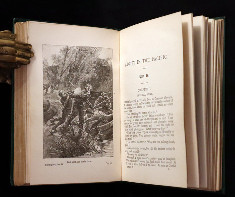 1893 Scarce Edition - Jules Verne - ADRIFT IN THE PACIFIC Illustrated.