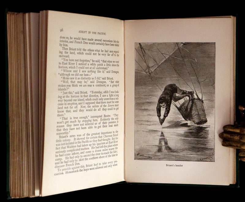1893 Scarce Edition - Jules Verne - ADRIFT IN THE PACIFIC Illustrated.