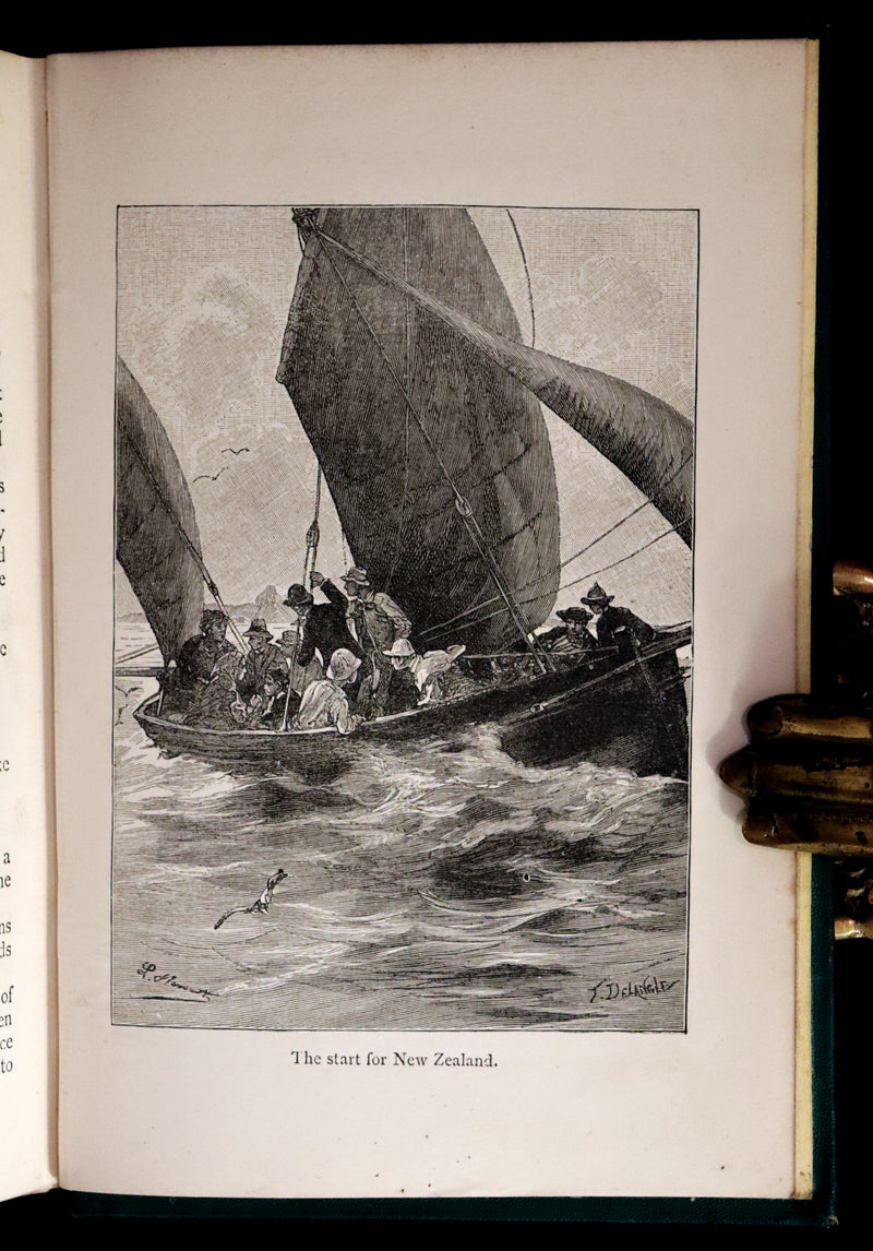 1893 Scarce Edition - Jules Verne - ADRIFT IN THE PACIFIC Illustrated.