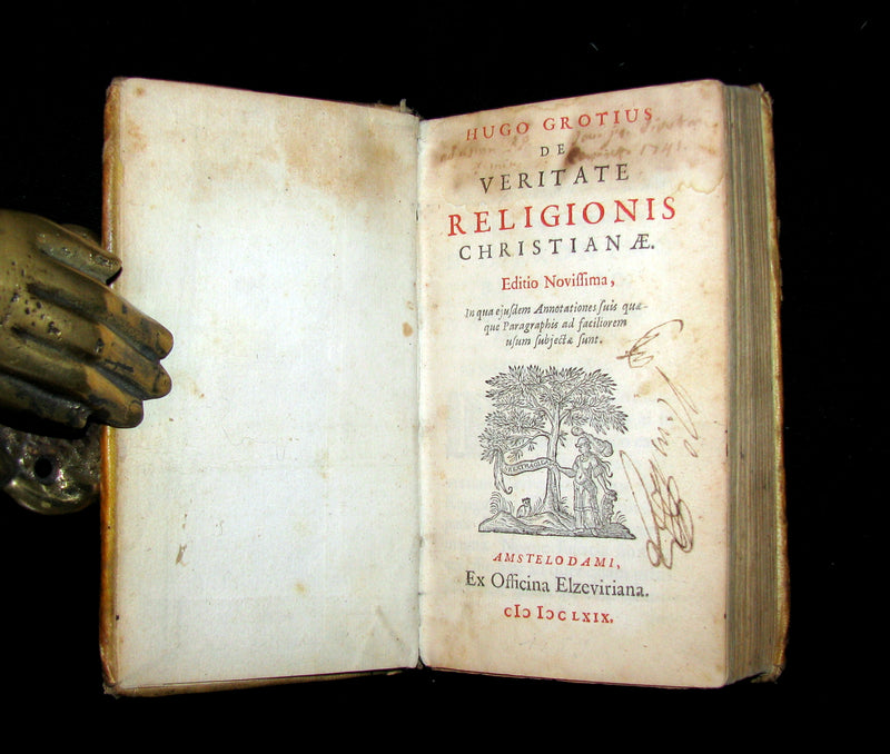 1669 Rare Book - On The Truth of the Christian Religion by Hugo Grotius. De Veritate Religionis Christianae.