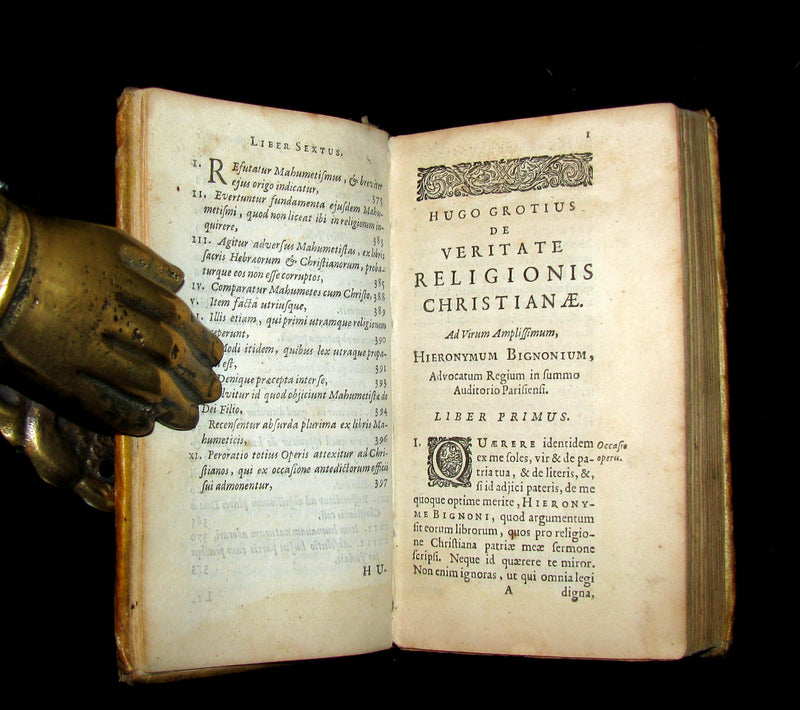 1669 Rare Book - On The Truth of the Christian Religion by Hugo Grotius. De Veritate Religionis Christianae.