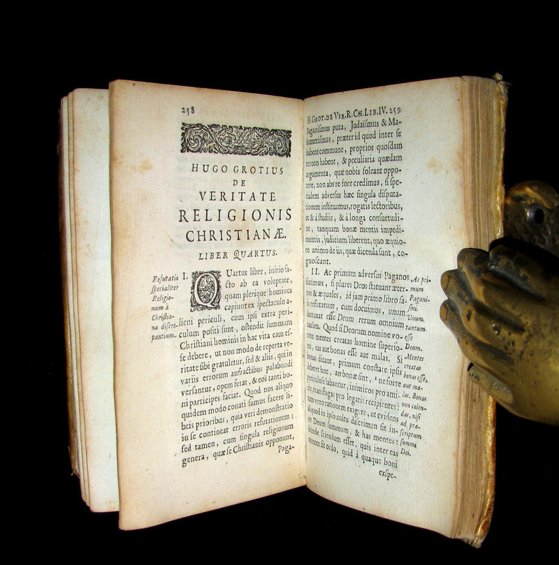 1669 Rare Book - On The Truth of the Christian Religion by Hugo Grotius. De Veritate Religionis Christianae.